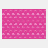 誕生日ピンクホワイトガール ラッピングペーパーシート (正面)