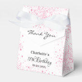誕生日ピンクホワイトグリッター感謝していユー フェイバーボックス (正面サイド)