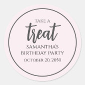 誕生日ピンクミニマリストかわいい水玉模様トリート ラウンドシール (正面)