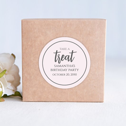 誕生日ピンクミニマリストかわいい水玉模様トリート ラウンドシール