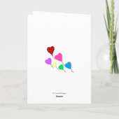 誕生日ピンク紫の花祖母または誰でも カード (裏面)