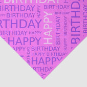 誕生日ピンク紫色のタイポグラフィパーソナライズされた 薄葉紙 (詳細)