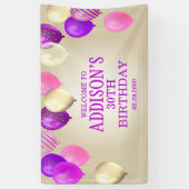 誕生日ピンク金ゴールドバルーン 横断幕 (縦)