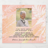 誕生日ピンク離れのおもしろい事実bio photo woman スパークリングワインラベル (シングルラベル)