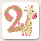 誕生日ピンク・キリン コースター (正面)