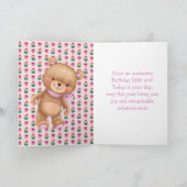 誕生日ピンクteddy balloon girl カード (内部)