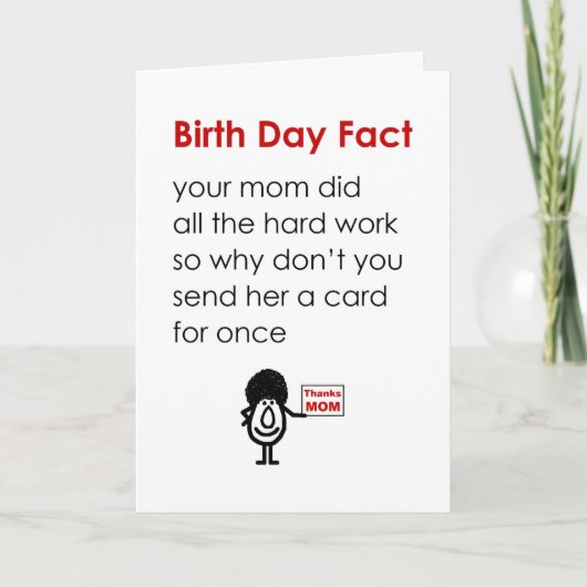 誕生日ファクトおもしろいハッピーバースデー詩 カード (正面)