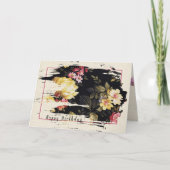 誕生日ファッションドの古い花柄 カード (正面)