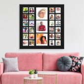 誕生日ファミリーフォトコラージュ キャンバスプリント (インサイチュ (リビング))