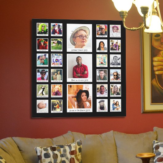 誕生日ファミリーフォトコラージュ キャンバスプリント