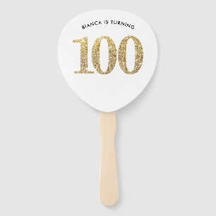 誕生日ファモダンンスタイリッシュ金ゴールドグリッター100日 ハンドファン