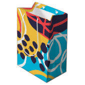 誕生日ファンキードードレス抽象芸術 ミディアムペーパーバッグ (裏面アングル)