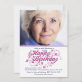 誕生日ファンシーフォト招待状 招待状 (正面)