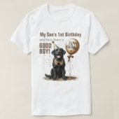 誕生日ファーザーブラックラボカスタム Tシャツ (デザイン正面)