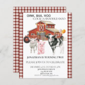 誕生日ファームウォーターカラーカウピッグバーン (正面/裏面)