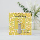 誕生日ファームハウスブーケウィローズ金ゴールドセージグリーン (スタンド正面)