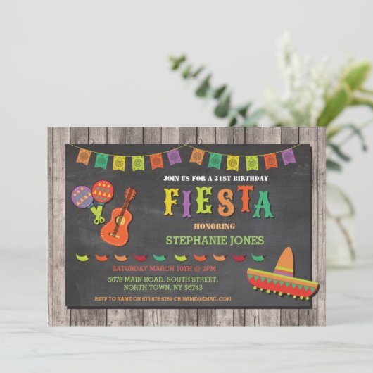 誕生日フィエスタメキシコハットパーティー招待状 招待状 (スタンド正面)