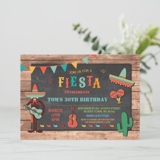 誕生日フィエスタメキシコハットパーティー招待状 招待状 (スタンド正面)