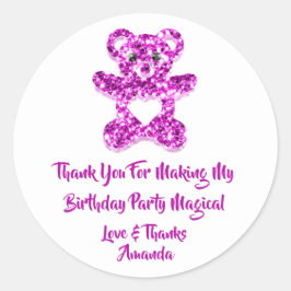 誕生日フイーピンキーハートベビースウィートベア ラウンドシール