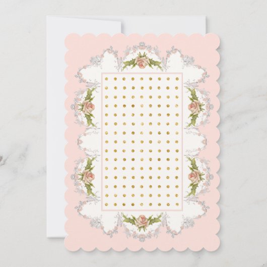 誕生日フェアリーティーパーティー、バラティーポットnカップ 招待状 (裏面)