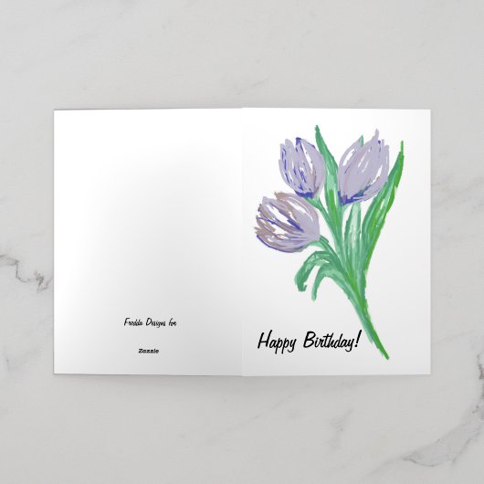 誕生日フォイルカード 箔グリーティングカード (外側レイダウン)