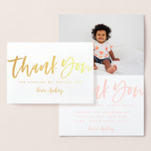 誕生日フォイル実在フォトカードありがとう 箔カード