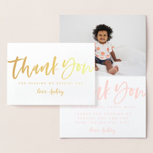 誕生日フォイル実在フォトカードありがとう 箔カード (ディスプレー)