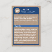 誕生日フォトオールスターグランドパベースボールカード エンクロージャーカード (裏面)