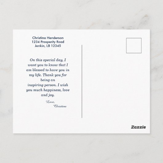 誕生日フォトカスタムポストカード ポストカード (裏面)