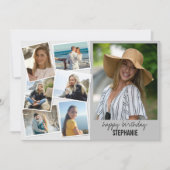 誕生日フォトコラージュカスタムグリーティングカード (正面)
