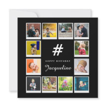 誕生日フォトコラージュテンプレート任意の年齢名ブラック