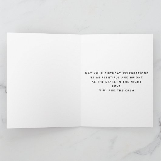 誕生日フォトコラージュテンプレート任意の年齢名ブラック カード (内部)