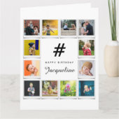 誕生日フォトコラージュテンプレート任意の年齢名白 カード (正面)