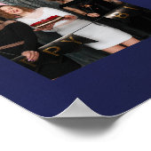 誕生日フォトコラージュネイビーブルーBFF ポスター (角)