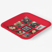 誕生日フォトコラージュレッド紙プレート ペーパープレート (傾斜あり)