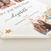 誕生日フォトコラージュ白金ゴールドの友だち シェルパブランケット (3/4)