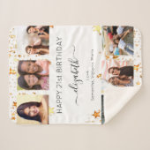 誕生日フォトコラージュ白金ゴールドの友だち シェルパブランケット (正面(横))