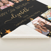 誕生日フォトコラージュ黒金ゴールドの友最高の達 シェルパブランケット (3/4)