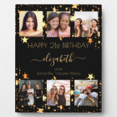 誕生日フォトコラージュ黒金ゴールドの友最高の達 フォトプラーク (正面)