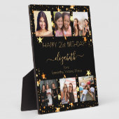 誕生日フォトコラージュ黒金ゴールドの友最高の達 フォトプラーク (側面)
