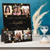 誕生日フォトコラージュ黒金ゴールドの友最高の達 フォトプラーク (側面)