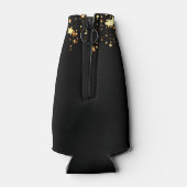 誕生日フォトコラージュ黒金ゴールド星友だち ボトルクーラー (裏面)