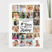 誕生日フォトコラージュ21写真任意の年齢カスタム カード (正面)