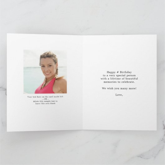 誕生日フォトコラージュ22写真任意の年齢カスタム カード (内部)