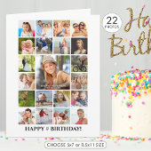 誕生日フォトコラージュ22写真任意の年齢カスタム カード