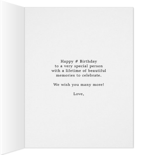 誕生日フォトコラージュ45写真任意の年齢のカスタム (内側(右))