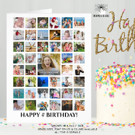 誕生日フォトコラージュ45写真任意の年齢のカスタム