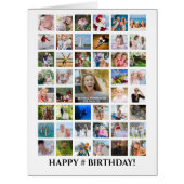 誕生日フォトコラージュ 45枚の写真入り オーダーメイドギフト 誕生日カード (正面)