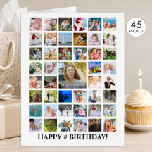 誕生日フォトコラージュ 45枚の写真入り オーダーメイドギフト 誕生日カード