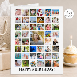 誕生日フォトコラージュ 45枚の写真入り オーダーメイドギフト 誕生日カード